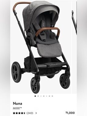 Nuna mixx Black and Gray Stroller in Excellent condition.